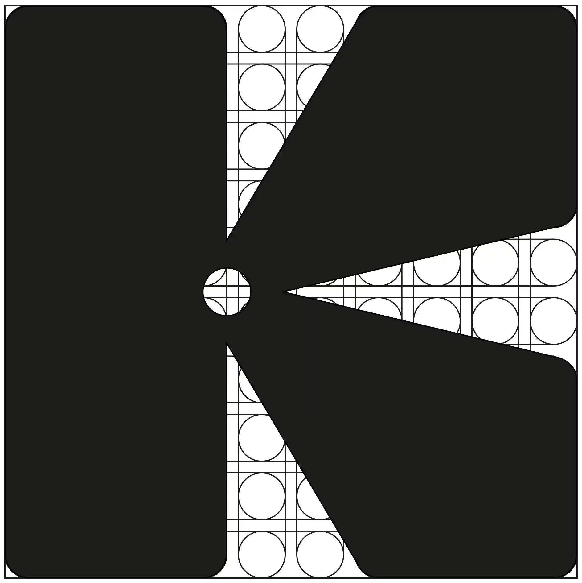 Logo Képos par dessus la grille de construction