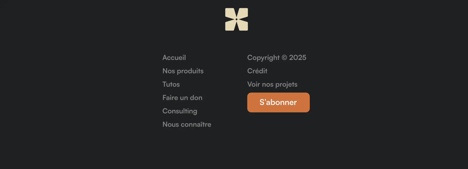 Exemple du footer de Képos