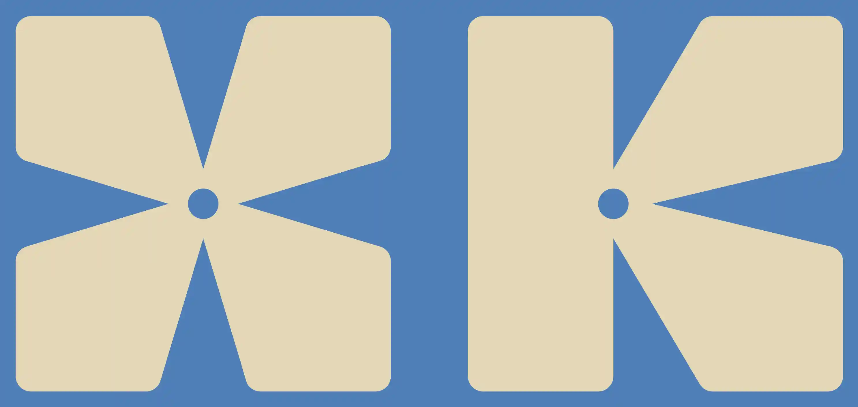 deux version du logo Képos un en forme de fleur l'autre formant un K