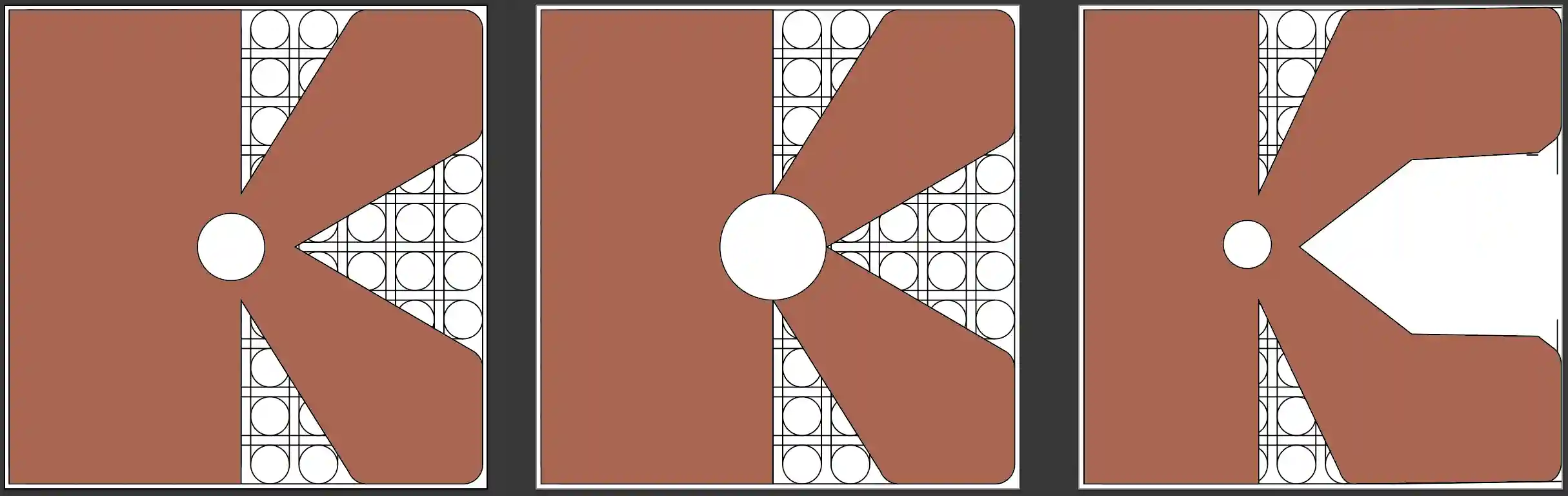 trois croquis du logo Képos