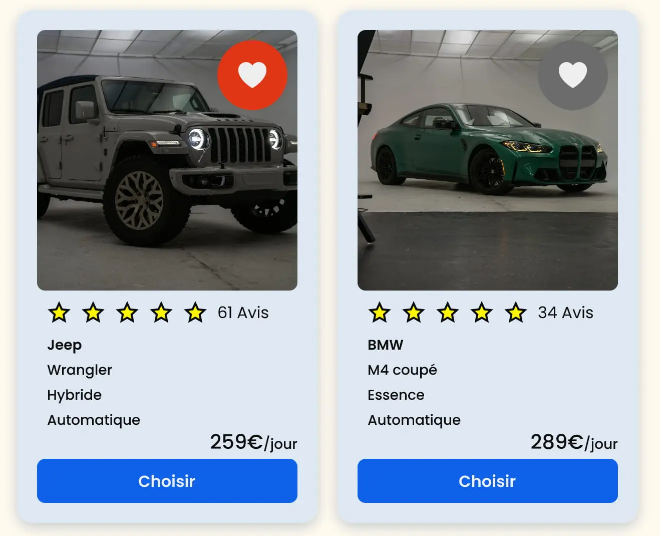 Exemple des cards de louerunevoiture.eu