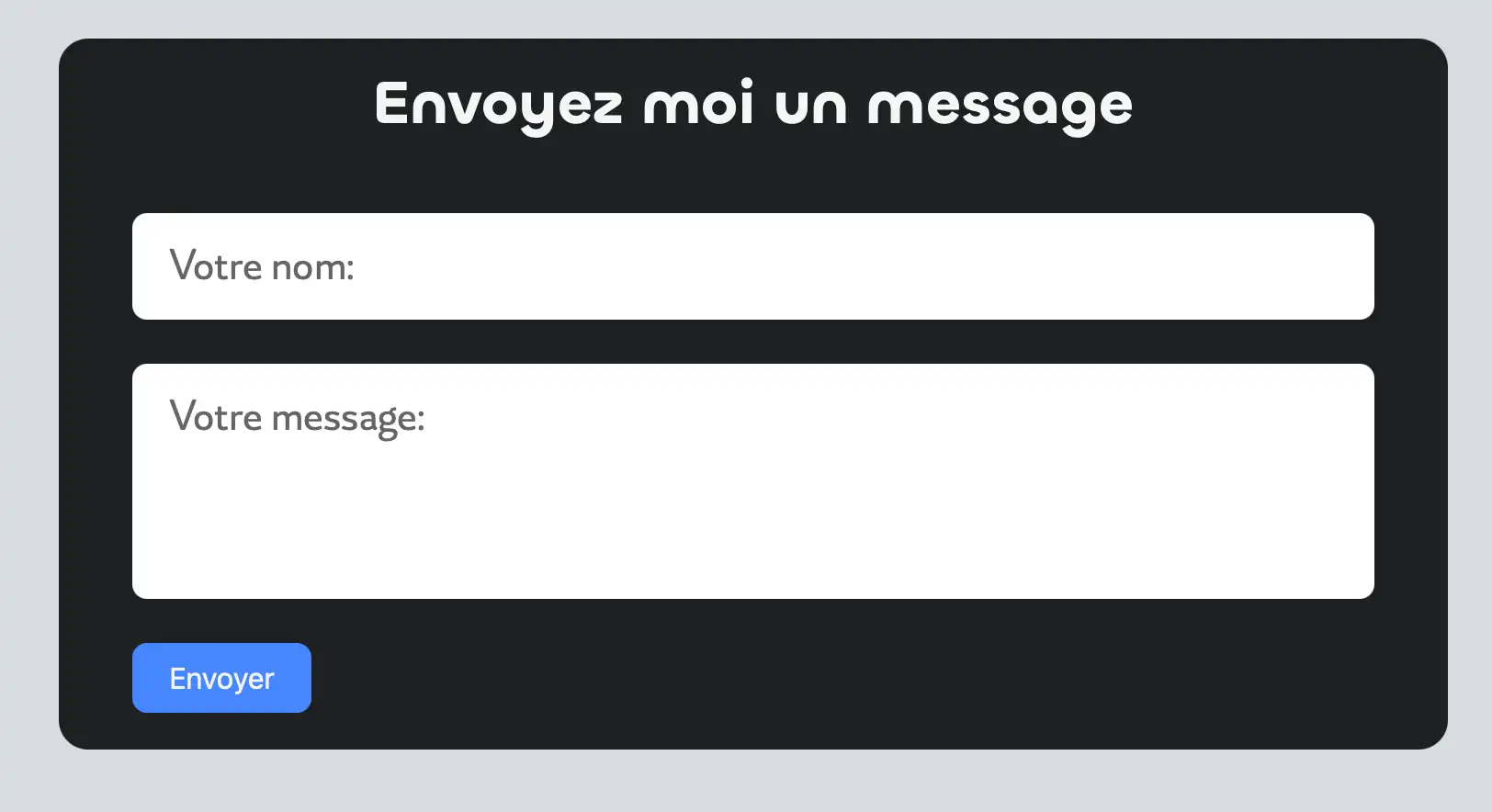 Exemple du formulaire de Pensées