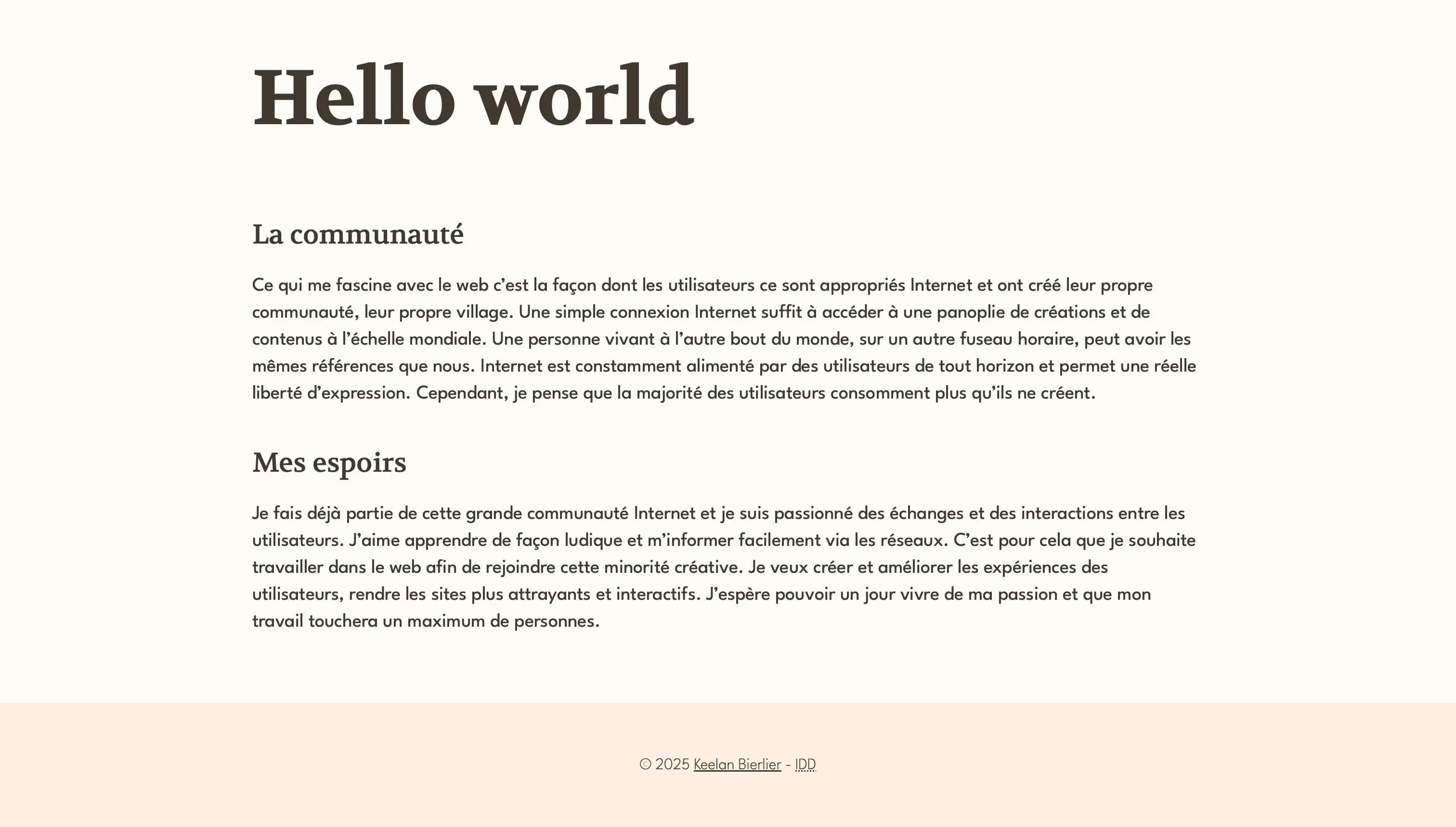 exemple de page Hello world