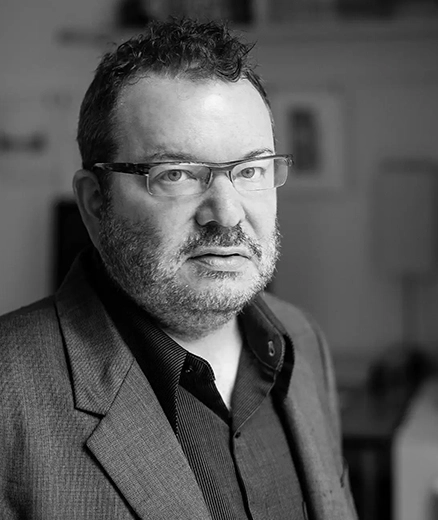 Portrait de Jeffrey Zeldman en noir et blanc