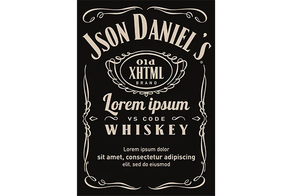 Image montrant une étiquette parodiant la marque d'alcool jack daniel's